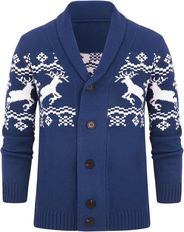 JOACHIM | MEN'S NORDIC SWEATER CARDIGAN SHAWL COLLAR KNIT 10