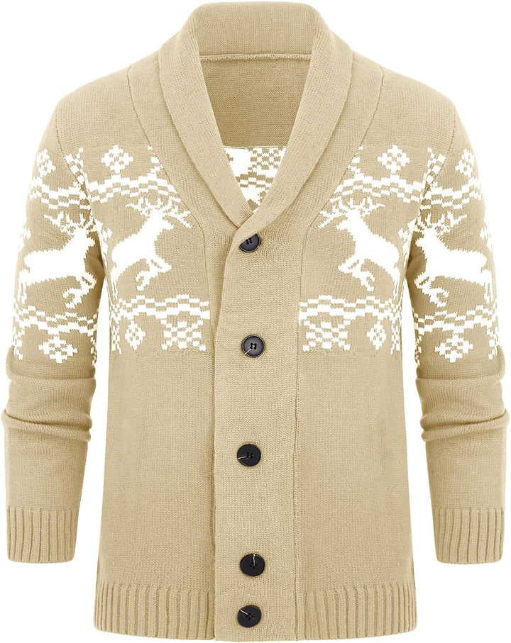 JOACHIM | MEN'S NORDIC SWEATER CARDIGAN SHAWL COLLAR KNIT 11