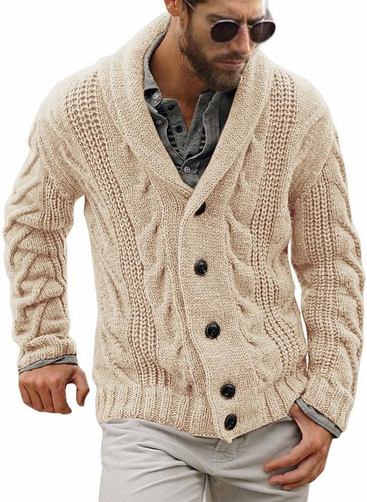 JOACHIM | MEN'S NORDIC SWEATER CARDIGAN SHAWL COLLAR KNIT 2