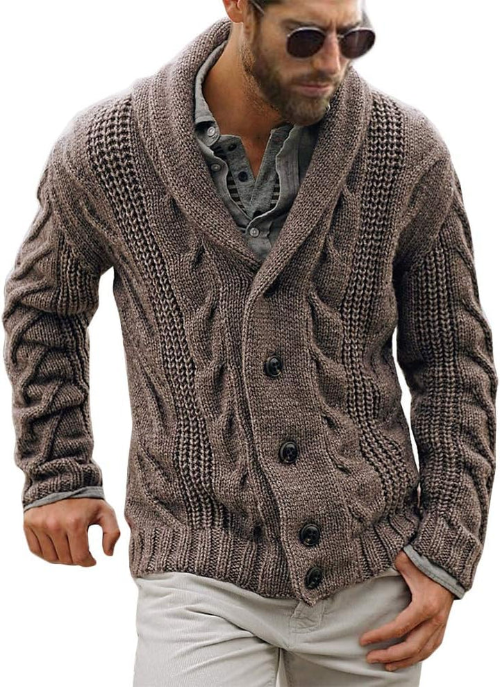 JOACHIM | MEN'S NORDIC SWEATER CARDIGAN SHAWL COLLAR KNIT 4
