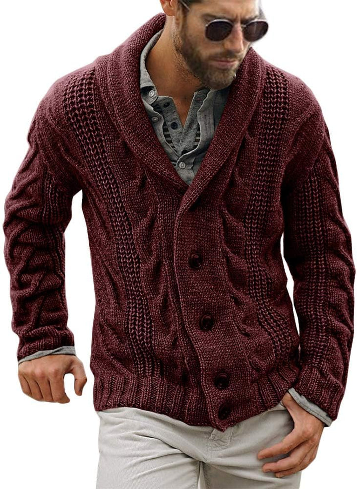 JOACHIM | MEN'S NORDIC SWEATER CARDIGAN SHAWL COLLAR KNIT 5