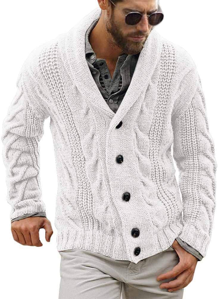 JOACHIM | MEN'S NORDIC SWEATER CARDIGAN SHAWL COLLAR KNIT 8
