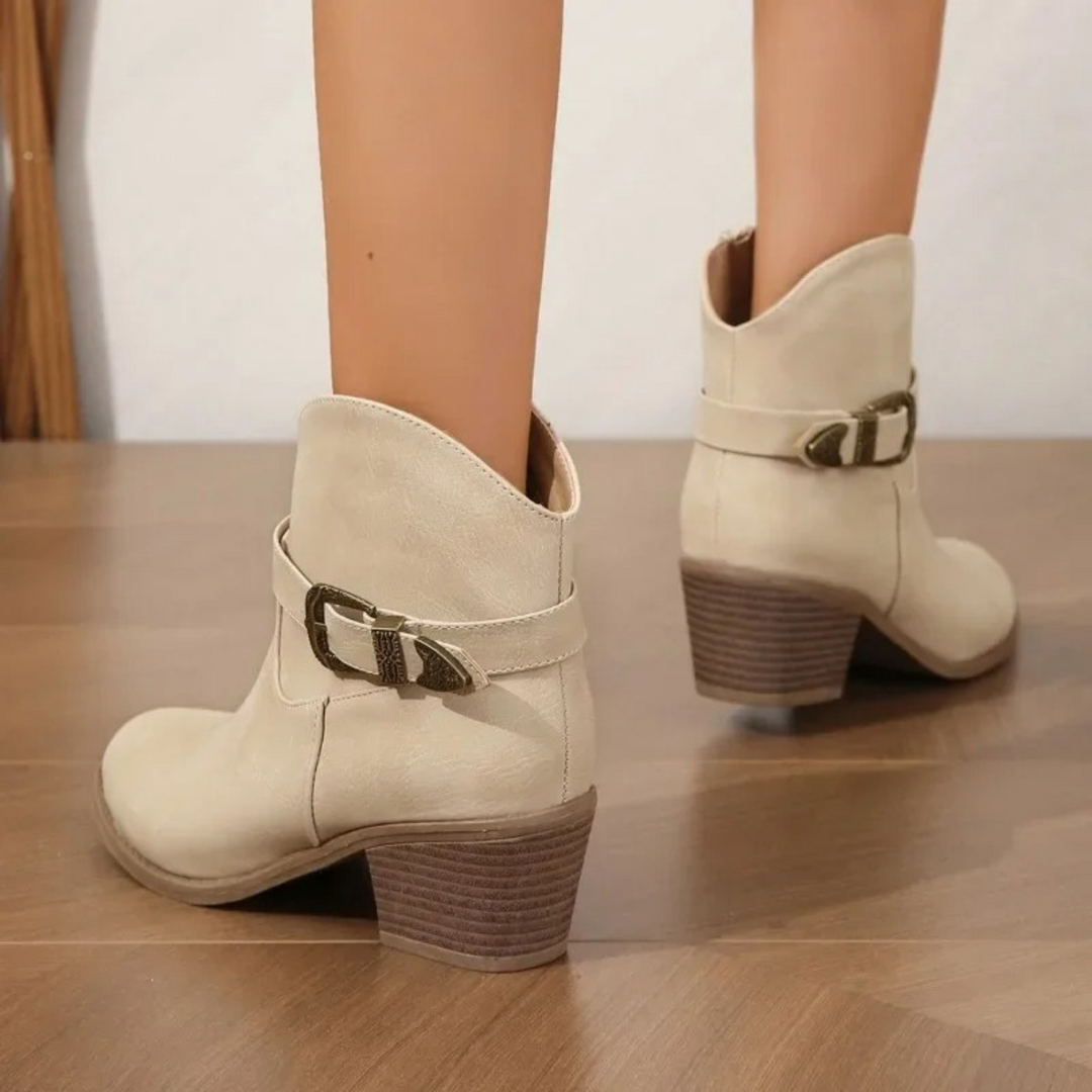 JOSEPHINE | WOMEN'S ORTHOPEDIC SUEDE ANKLE BOOTS BLOCK HEEL 3