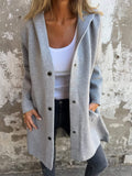 Jacqueline | Women's Hooded Knit Button Jacket
