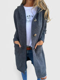 Syltherielle | Women's Long Hooded Knit Cardigan