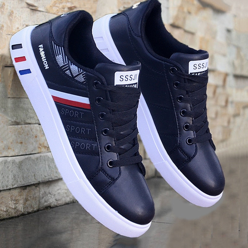 JULIAN | MEN'S WHITE LEATHER LACE UP SNEAKERS 2