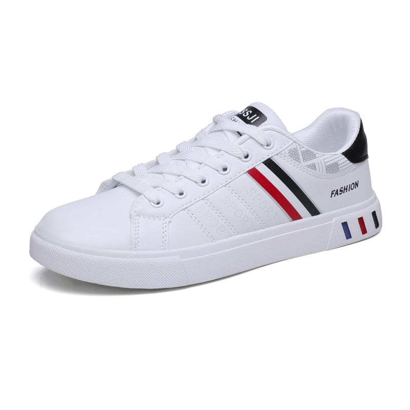 JULIAN | MEN'S WHITE LEATHER LACE UP SNEAKERS 6