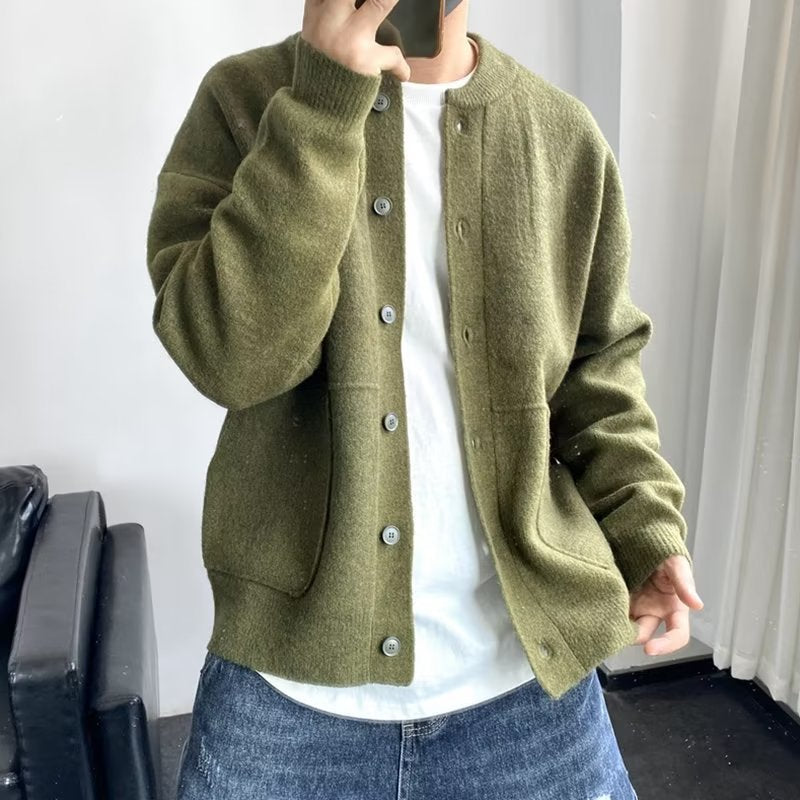 JULIEN | MEN'S STAND COLLAR CARDIGAN WITH POCKETS BUTTON UP 1