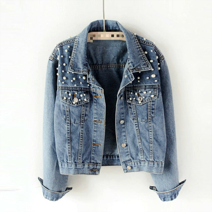 JULIETTE - PEARL EMBELLISHED DENIM JACKET 1