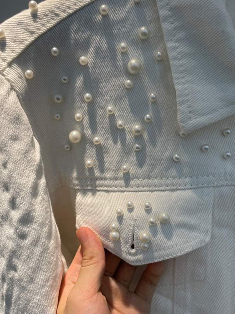 JULIETTE - PEARL EMBELLISHED DENIM JACKET 11