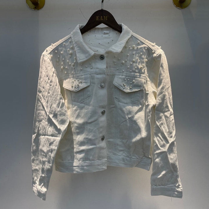 JULIETTE - PEARL EMBELLISHED DENIM JACKET 3
