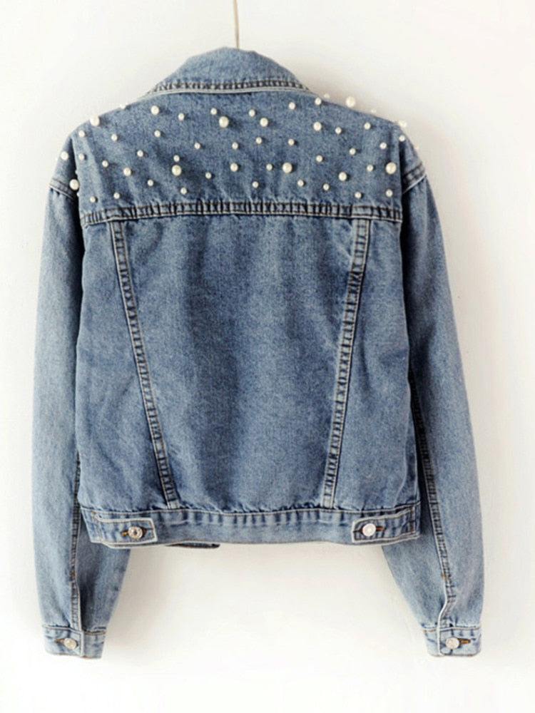 JULIETTE - PEARL EMBELLISHED DENIM JACKET 5