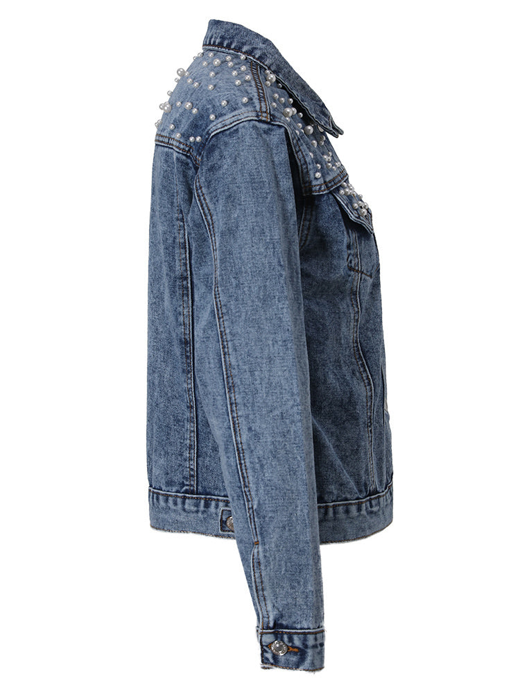 JULIETTE - PEARL EMBELLISHED DENIM JACKET 7