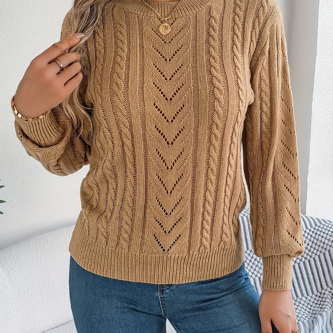 JUNE - CABLE & POINTELLE KNIT SWEATER 1