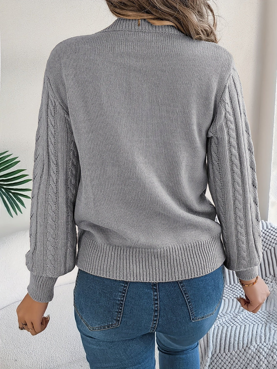 JUNE - CABLE & POINTELLE KNIT SWEATER 11
