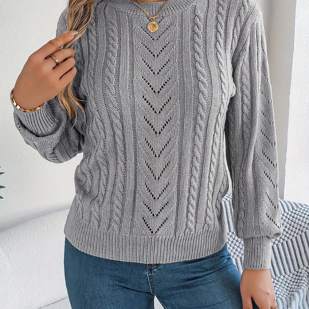 JUNE - CABLE & POINTELLE KNIT SWEATER 2