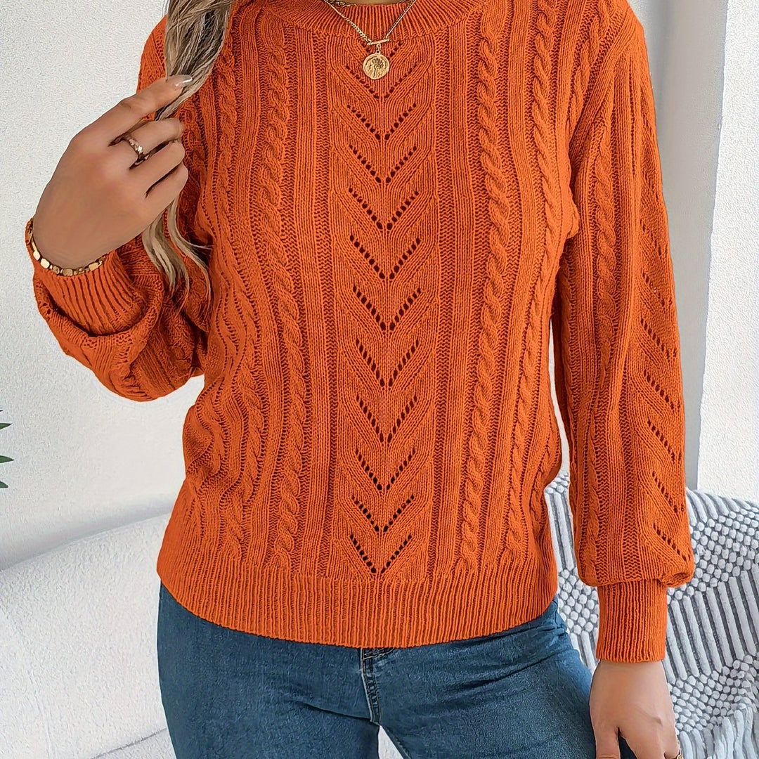 JUNE - CABLE & POINTELLE KNIT SWEATER 3