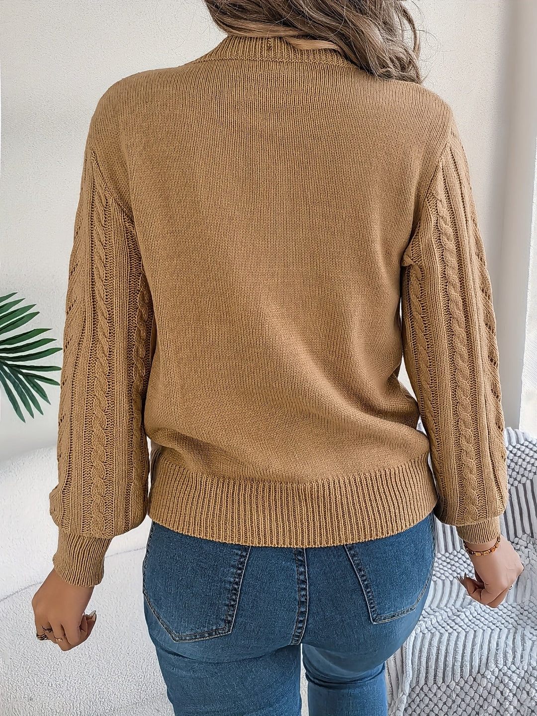 JUNE - CABLE & POINTELLE KNIT SWEATER 5