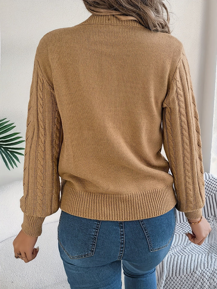 JUNE - CABLE & POINTELLE KNIT SWEATER 5