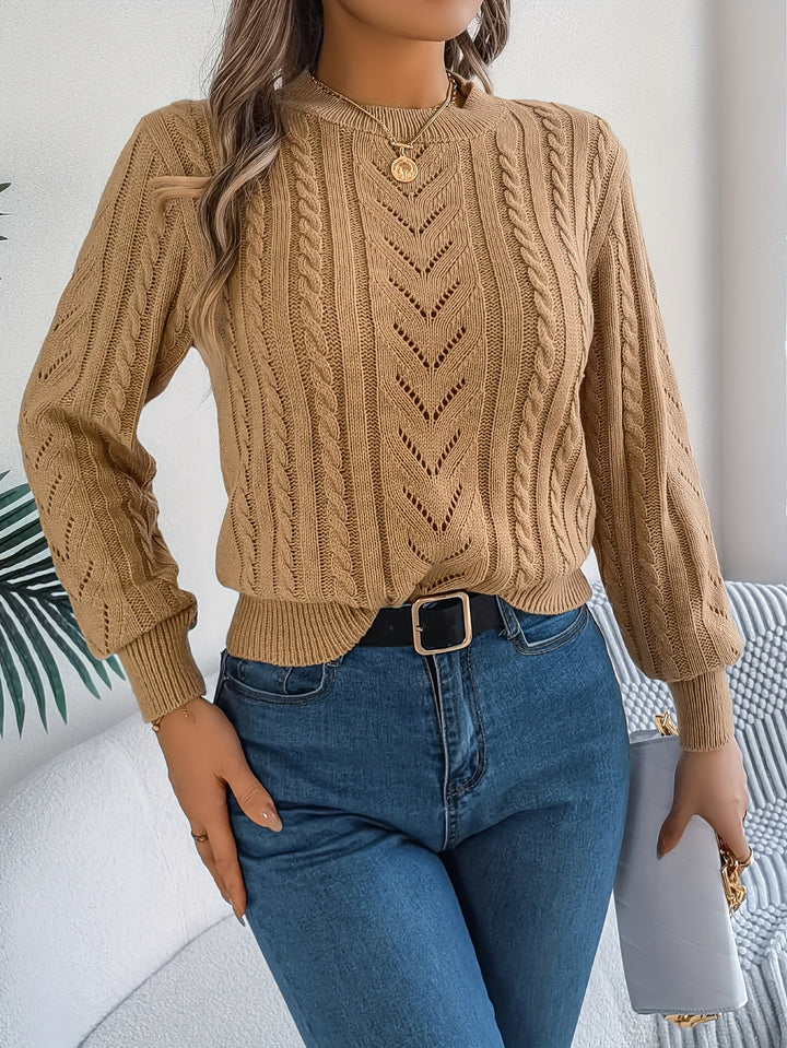 JUNE - CABLE & POINTELLE KNIT SWEATER 7
