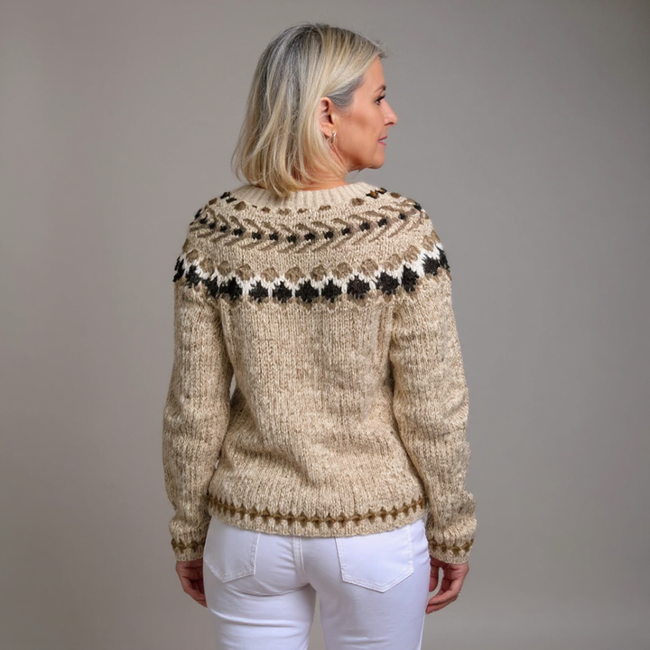 KAJA | WOMEN'S FAIR ISLE CARDIGAN SWEATER WOOL KNIT PATTERNED 2