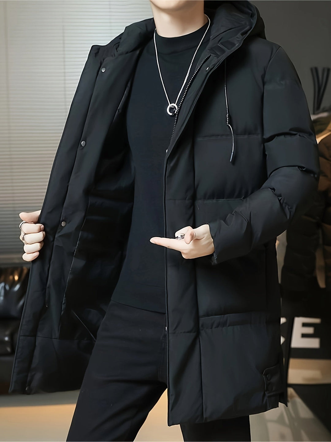 KEATON - HOODED PADDED LONGLINE COAT 3