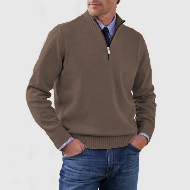 KINGSLEY - RIBBED QUARTER-ZIP KNIT SWEATER 11