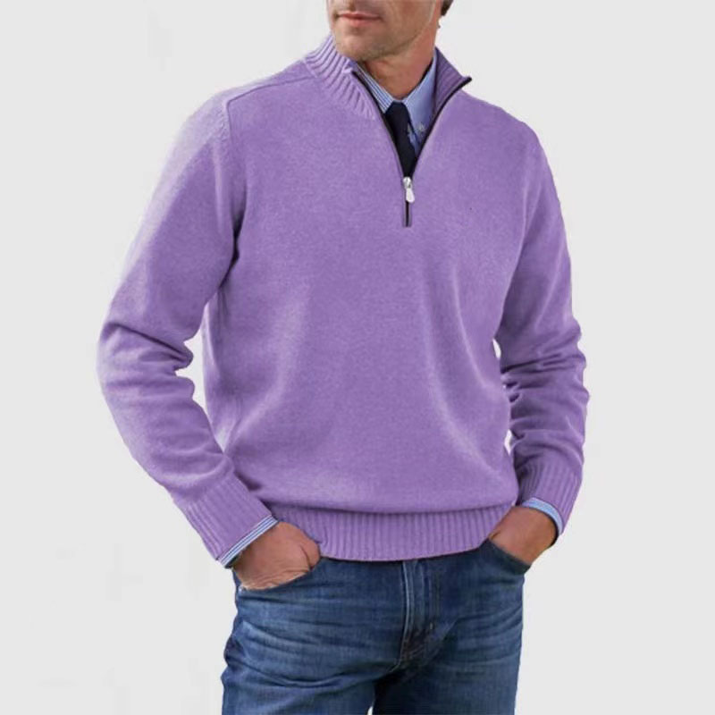 KINGSLEY - RIBBED QUARTER-ZIP KNIT SWEATER 12