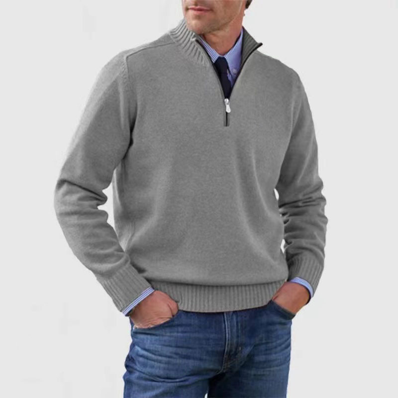 KINGSLEY - RIBBED QUARTER-ZIP KNIT SWEATER 2