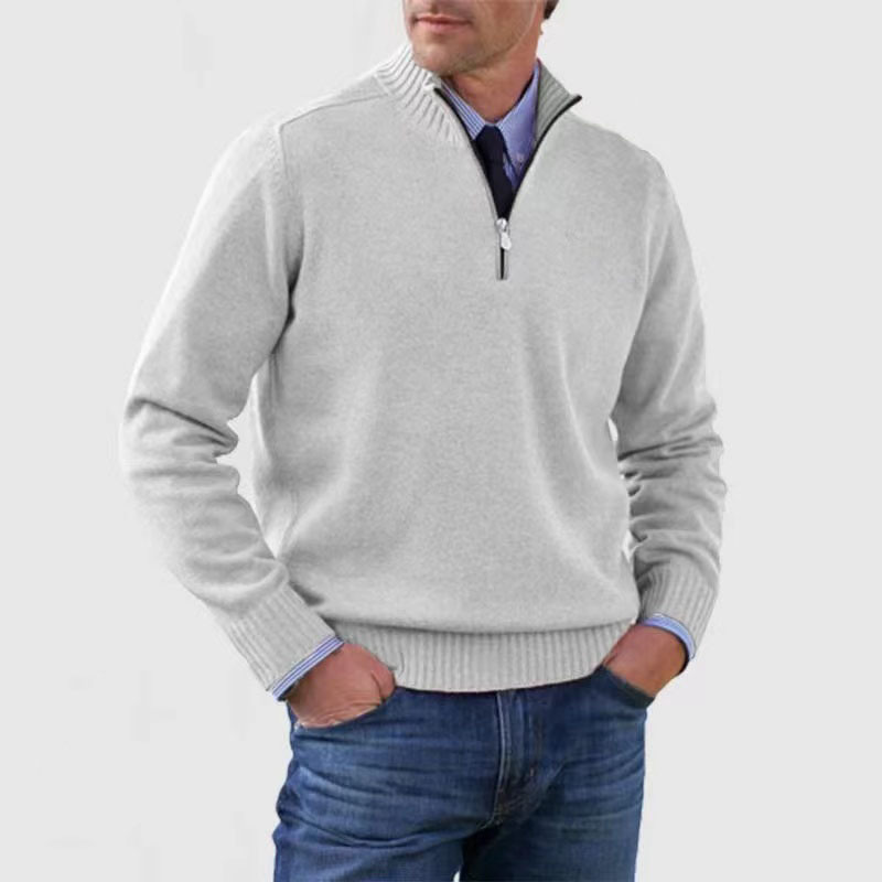 KINGSLEY - RIBBED QUARTER-ZIP KNIT SWEATER 4