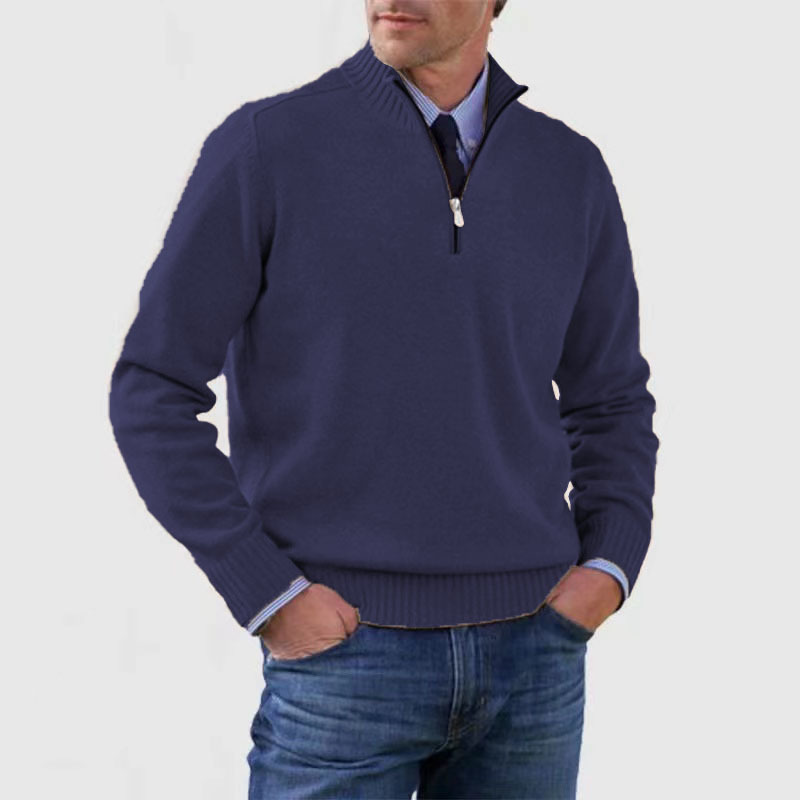 KINGSLEY - RIBBED QUARTER-ZIP KNIT SWEATER 5