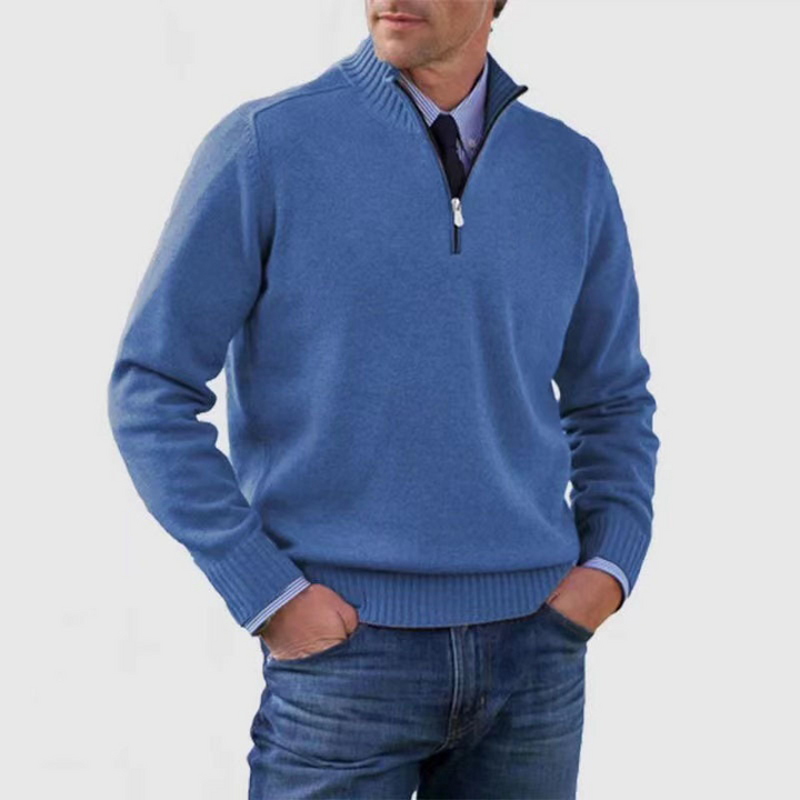KINGSLEY - RIBBED QUARTER-ZIP KNIT SWEATER 6
