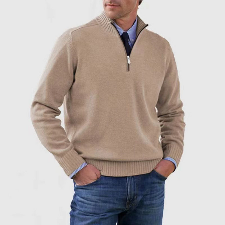 KINGSLEY - RIBBED QUARTER-ZIP KNIT SWEATER 7