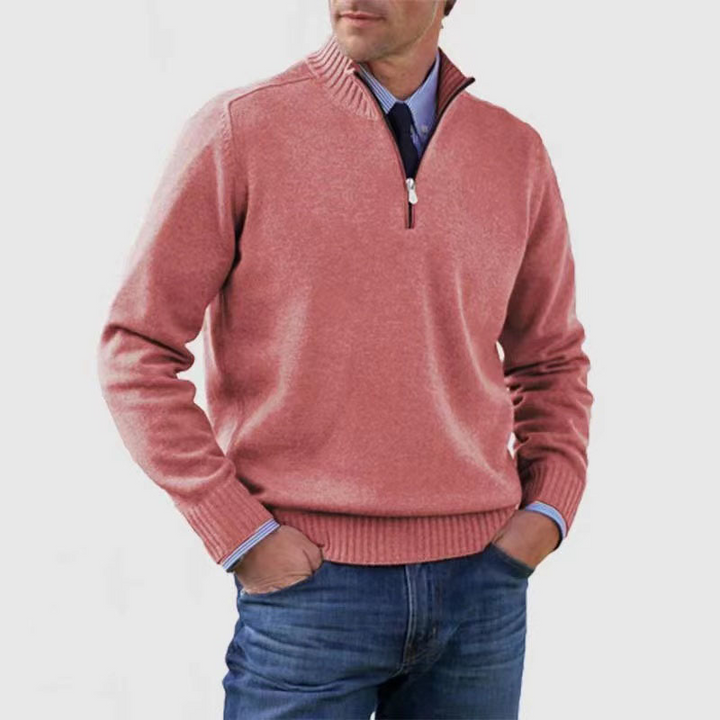 KINGSLEY - RIBBED QUARTER-ZIP KNIT SWEATER 8
