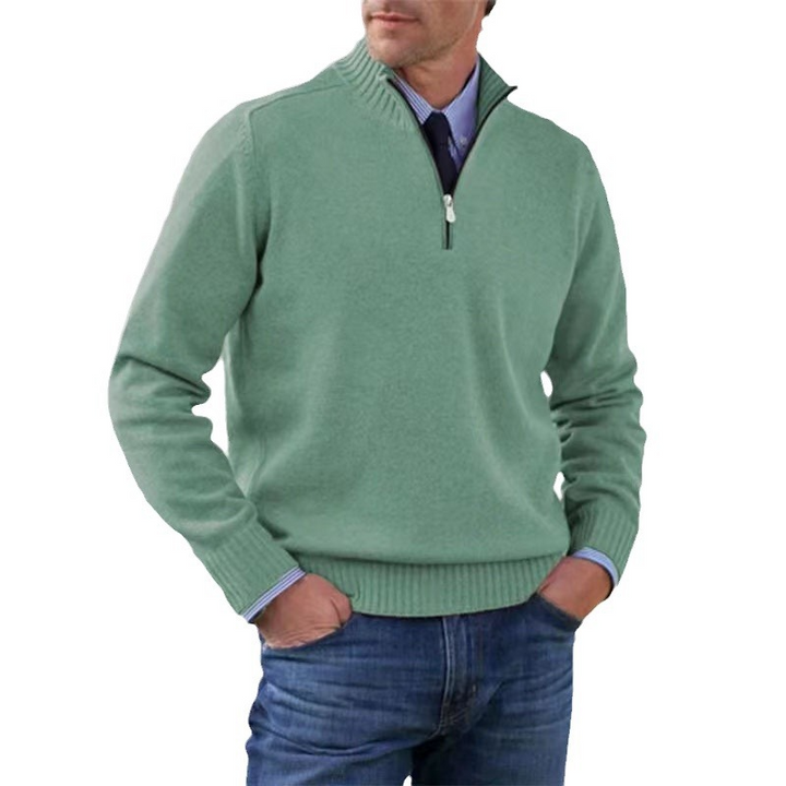 KINGSLEY - RIBBED QUARTER-ZIP KNIT SWEATER 9