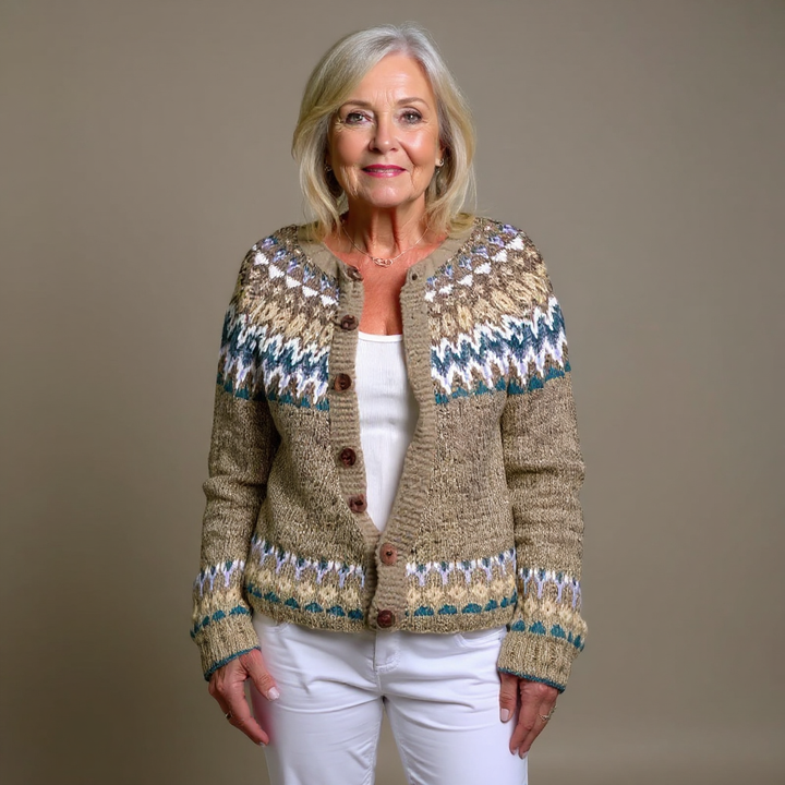 KIRSA | WOMEN'S FAIR ISLE CARDIGAN SWEATER WINTER KNIT BUTTON 3