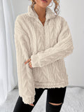 Kristen | Women's Chunky Knit Quarter Zip Sweater