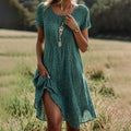 Hannah | Women's Cotton Print Short Sleeve Dress