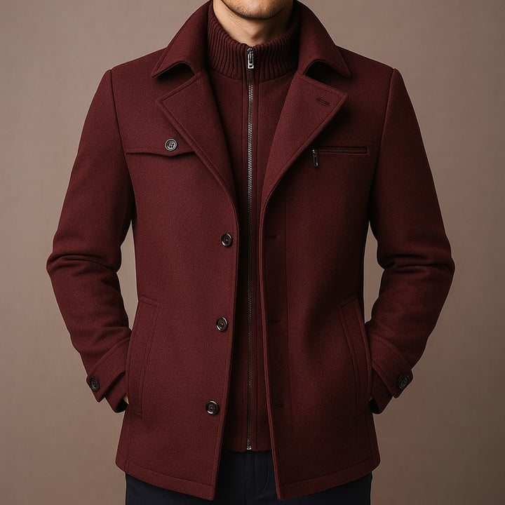 LAWRENCE - LONG WOOL COAT WITH INNER COLLAR 8