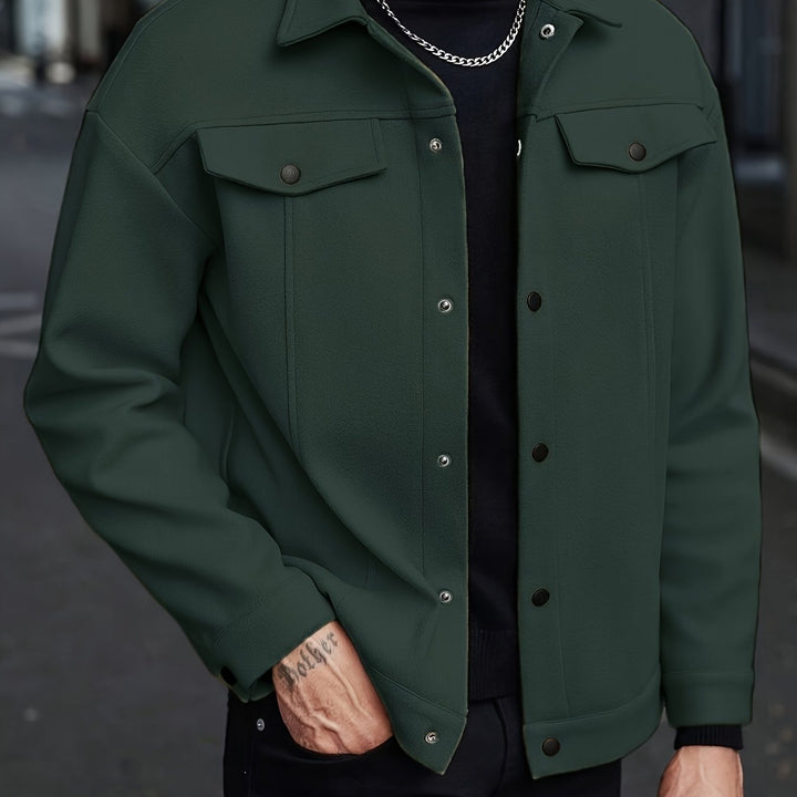 LEANDRE | MEN'S TRUCKER JACKET BUTTON UP CASUAL 2