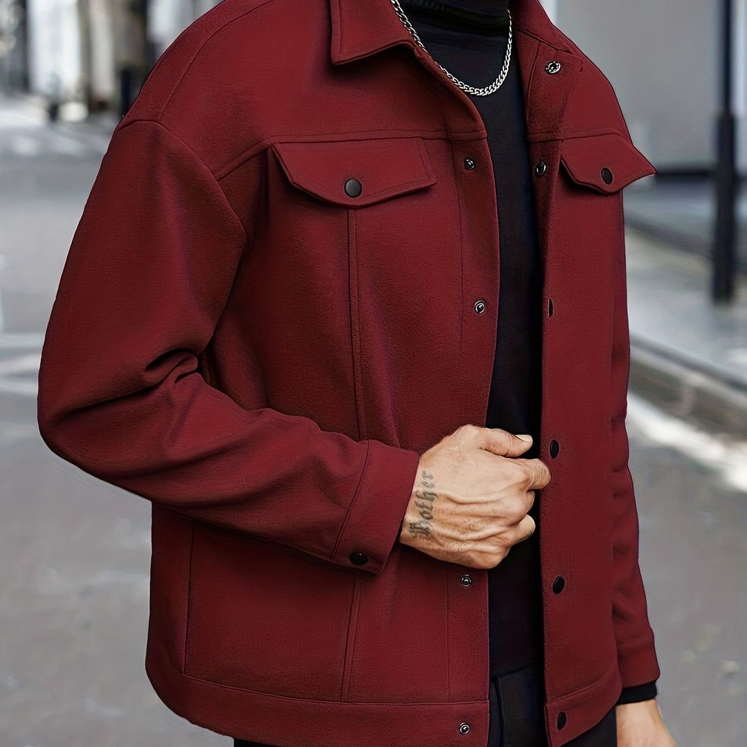 LEANDRE | MEN'S TRUCKER JACKET BUTTON UP CASUAL 3