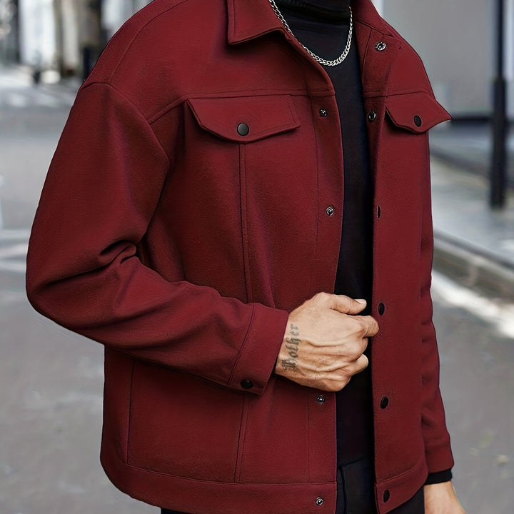 LEANDRE | MEN'S TRUCKER JACKET BUTTON UP CASUAL 3