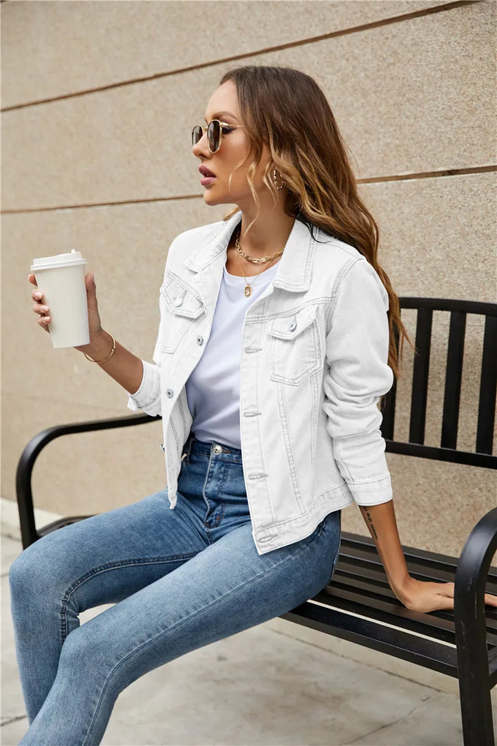 LENA - CLASSIC CROPPED DENIM JACKET 4