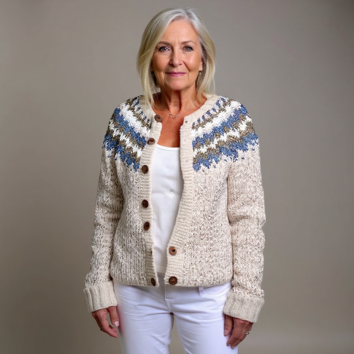 LENE | WOMEN'S FAIR ISLE CARDIGAN SWEATER CHRISTMAS KNIT BUTTON 3