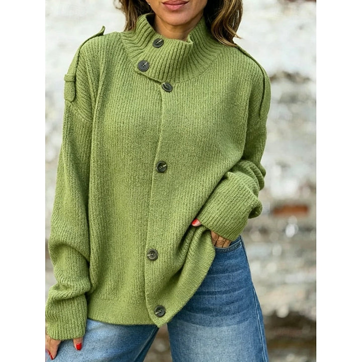 LEOCADIE | WOMEN'S OVERSIZED BUTTON UP KNIT CARDIGAN SWEATER 2