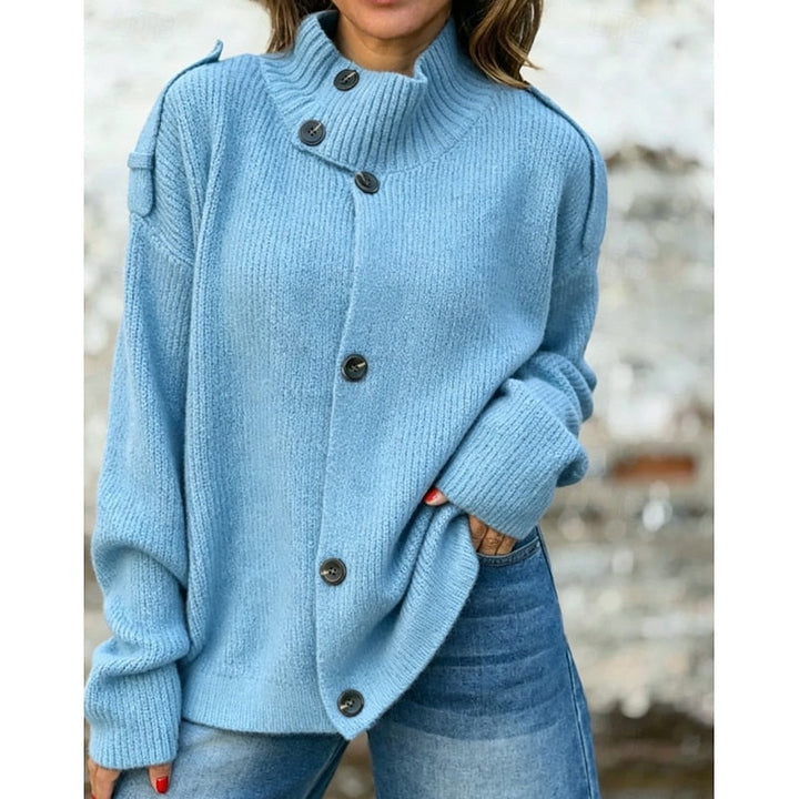 LEOCADIE | WOMEN'S OVERSIZED BUTTON UP KNIT CARDIGAN SWEATER 3