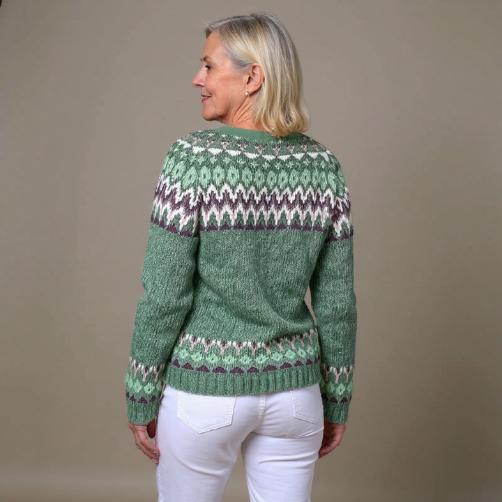 LILA | WOMEN'S FAIR ISLE CARDIGAN SWEATER WOOL KNIT PATTERNED 2