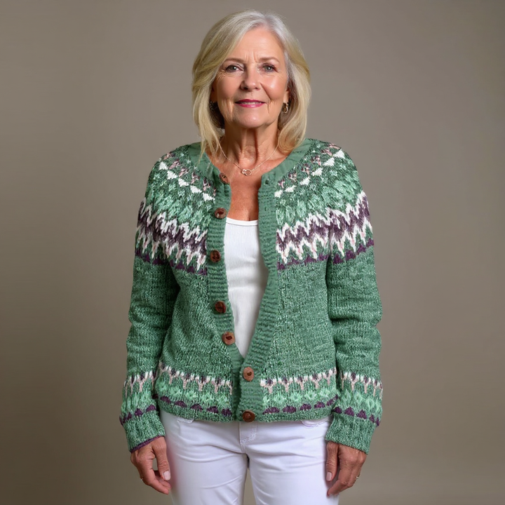 LILA | WOMEN'S FAIR ISLE CARDIGAN SWEATER WOOL KNIT PATTERNED 3