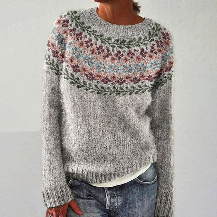 LINNEA - ICELANDIC FLORAL KNIT SWEATER 1