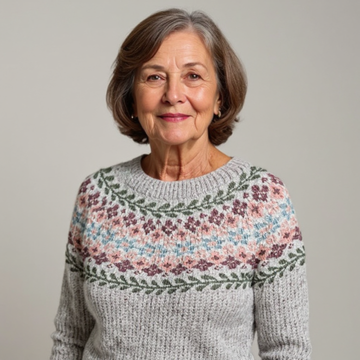 LINNEA - ICELANDIC FLORAL KNIT SWEATER 4